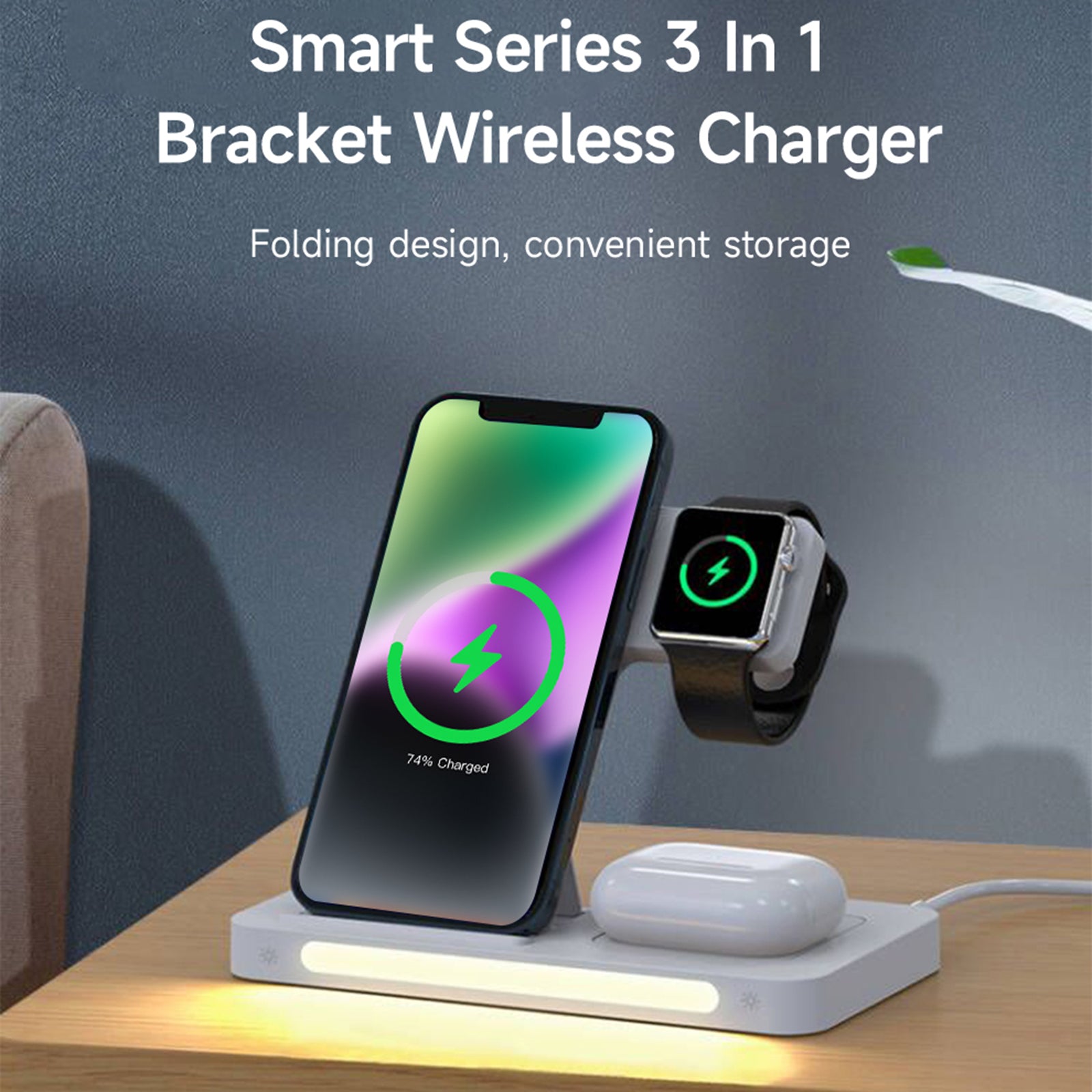 DEVIA Smart Series 3 in 1 Wireless Charging Stand Dock Fast Wireless Charging DEVIA Smart Series 3 in 1 Wireless Charging Stand Dock Fast Wireless Charging